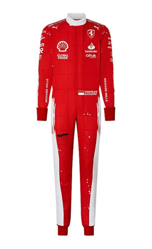 2023 Charles Leclerc Ferrari Racing Suit CIK/FIA Level 2 F1 Go Karting Suit