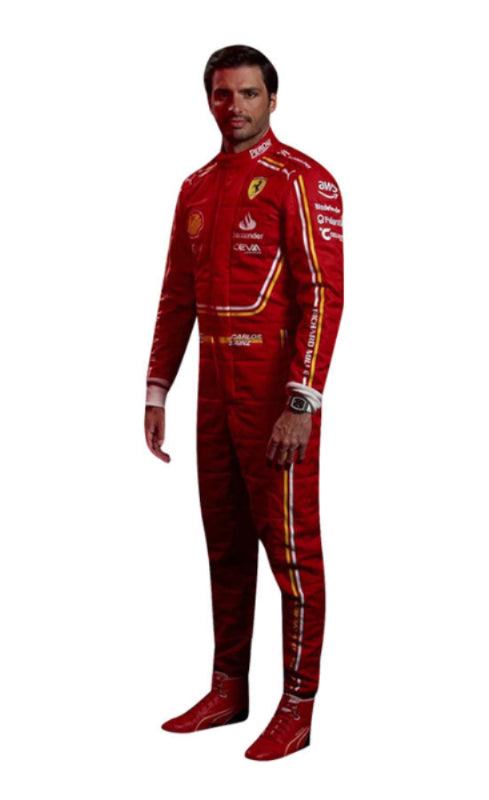 Carlos Sainz Ferrari Racing Suit 2024 CIK/FIA Level 2 F1 Go Karting Suit