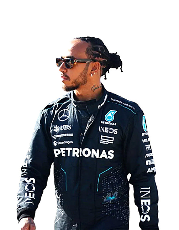 2024 Lewis Hamilton Mercedes AMG Petronas Racing Suit – CIK/FIA Level 2 Approved | All Sizes