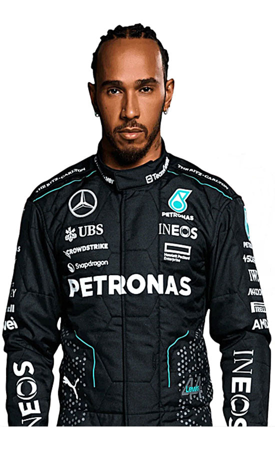 2024 Lewis Hamilton Mercedes AMG Petronas Racing Suit – CIK/FIA Level 2 Approved | All Sizes