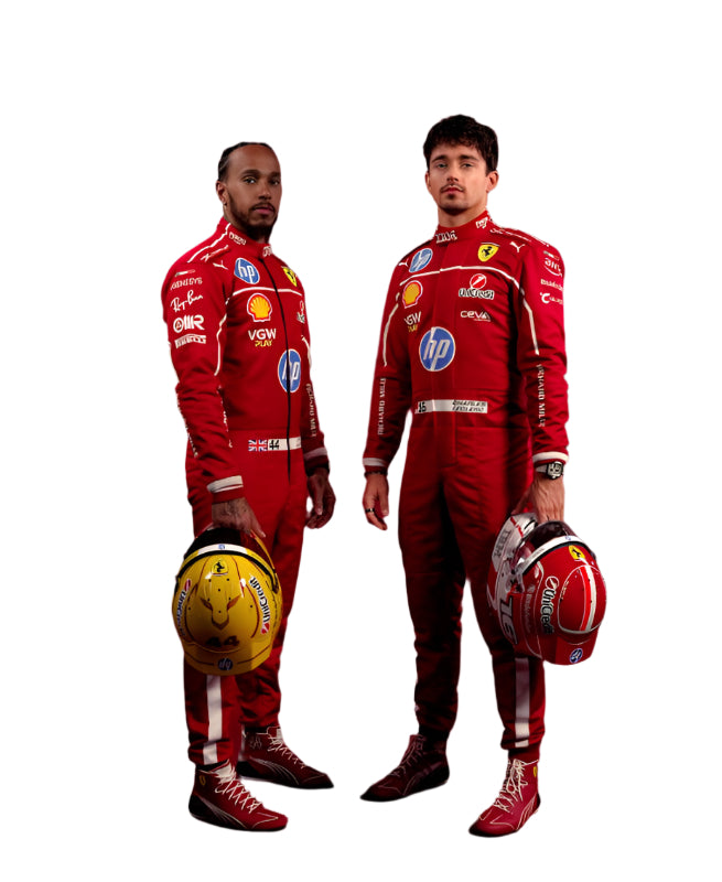 2025 Ferrari F1 Racing Suit – Lewis Hamilton & Charles Leclerc Edition | CIK/FIA Level 2 Go Kart Suit