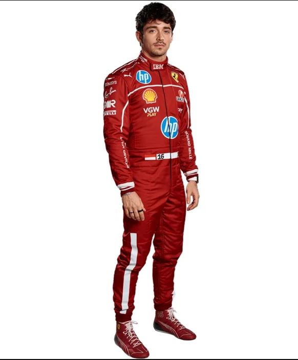 F1 2025 Charles Leclerc Ferrari Go Kart Racing Suit – CIK/FIA Level 2 Approved