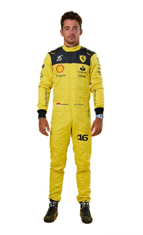 2022 Charles Leclerc Yellow Ferrari F1 Go Kart Racing Suit – CIK/FIA Level 2 Approved