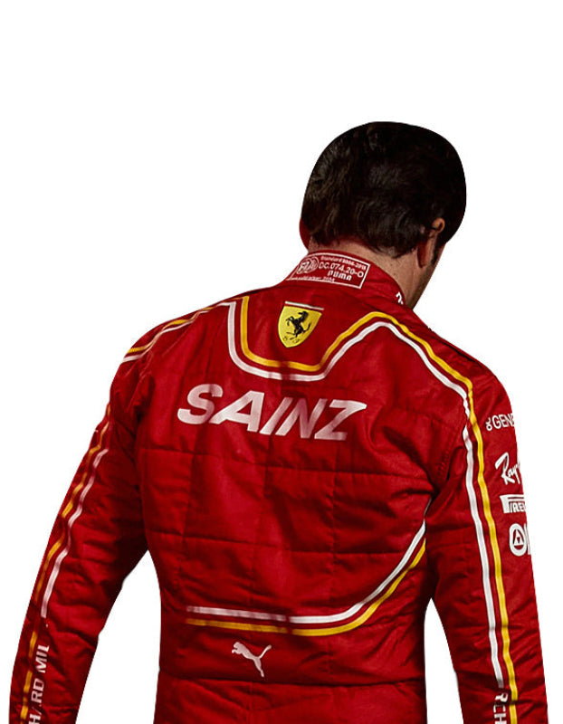 Carlos Sainz Ferrari Racing Suit 2024 CIK/FIA Level 2 F1 Go Karting Suit