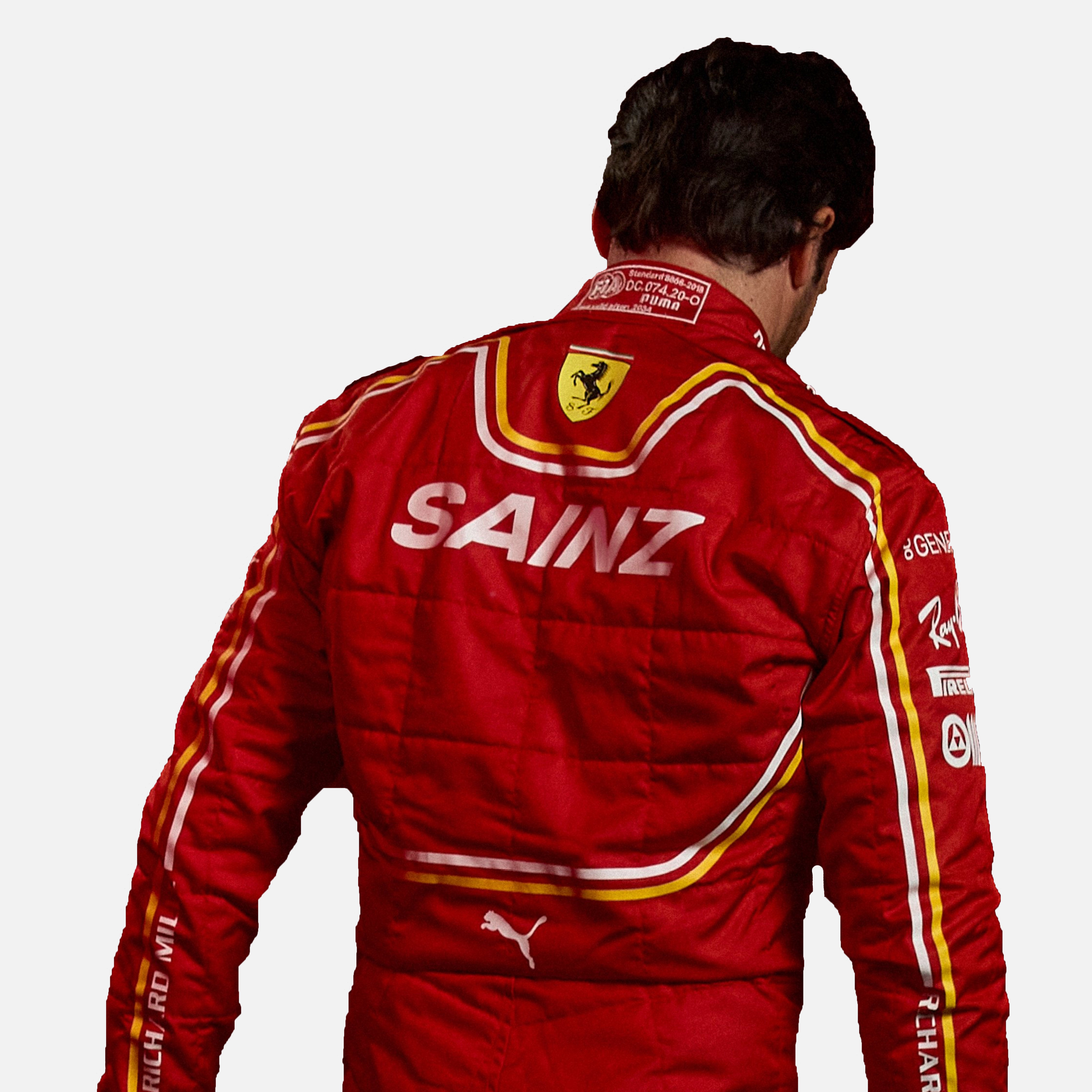 Carlos Sainz Ferrari Racing Suit 2024 CIK/FIA Level 2 F1 Go Karting Suit