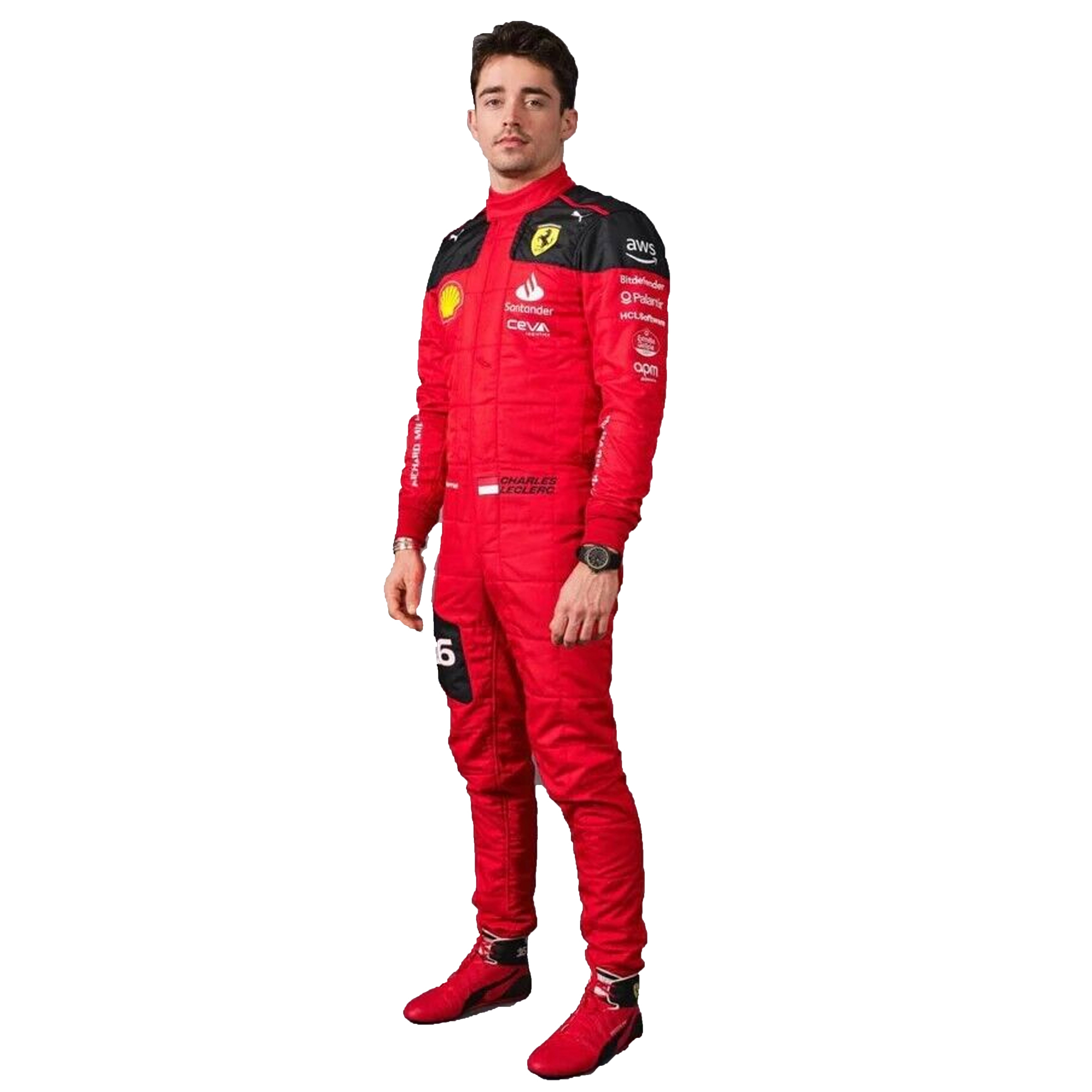 2023 Charles Leclerc Ferrari Racing Suit CIK/FIA Level 2 F1 Go Kart Racing