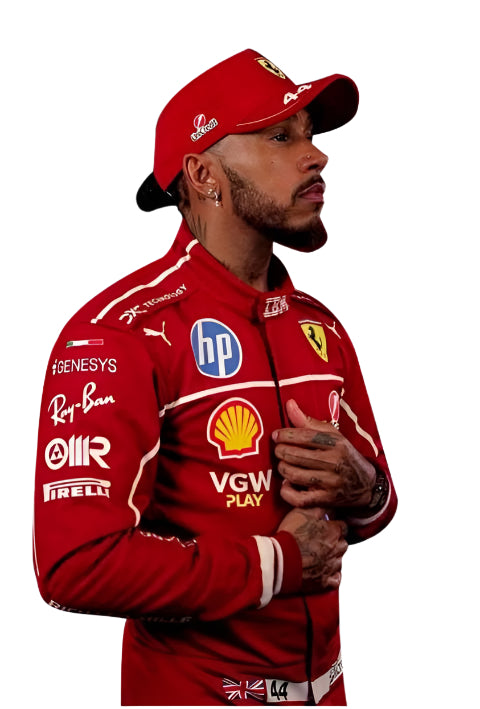 F1 2025 Lewis Hamilton Ferrari Go Kart Racing Suit – CIK/FIA Level 2 Approved