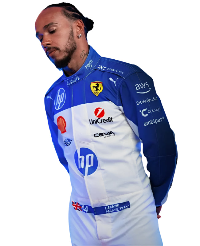 2025 Ferrari Miami GP Racing Suit – Leclerc & Hamilton Edition | CIK/FIA Level 2 Approved