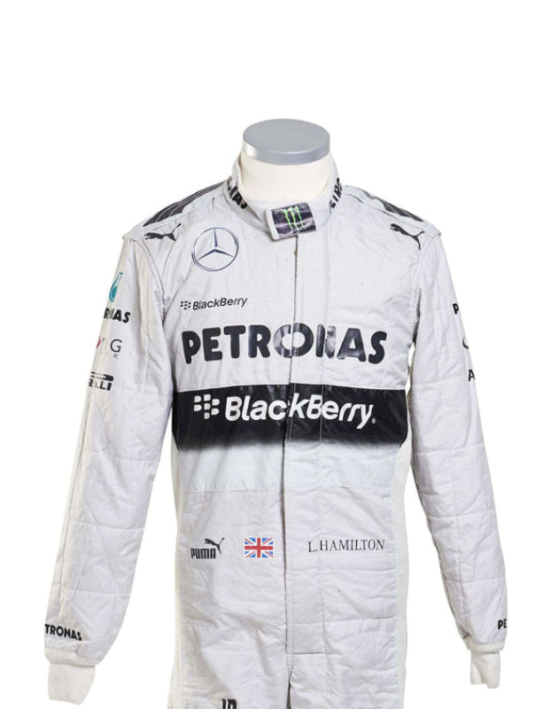 Lewis Hamilton Mercedes Petronas Go Kart Racing Suit – White Blackberry Edition | CIK/FIA Level 2